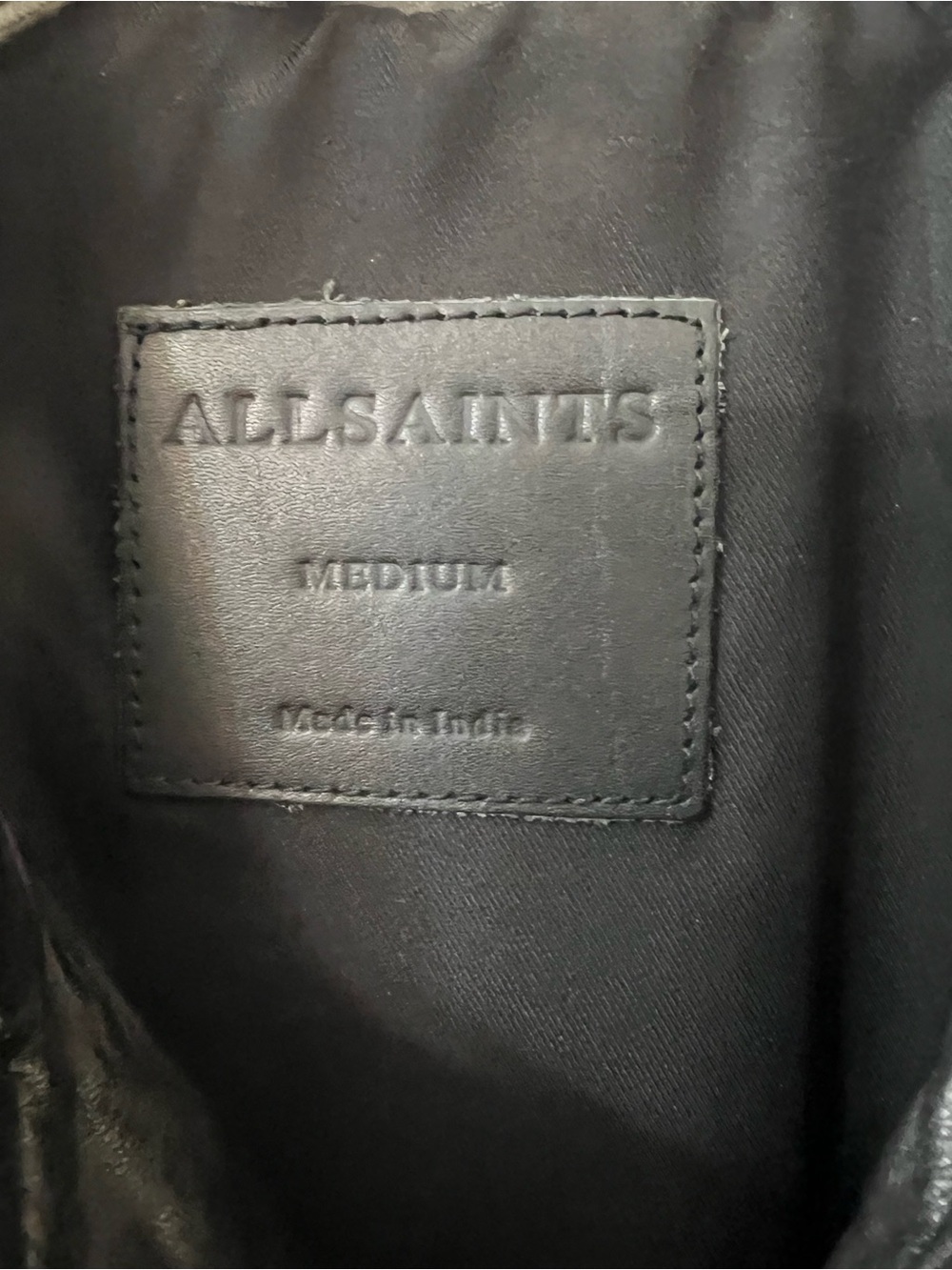 NEW $659 AllSaints Tona Men’s Sz M Black Slim Fit Supple Lambskin Leather Jacket - Picture 8 of 11